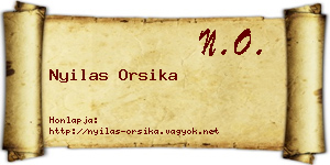 Nyilas Orsika névjegykártya